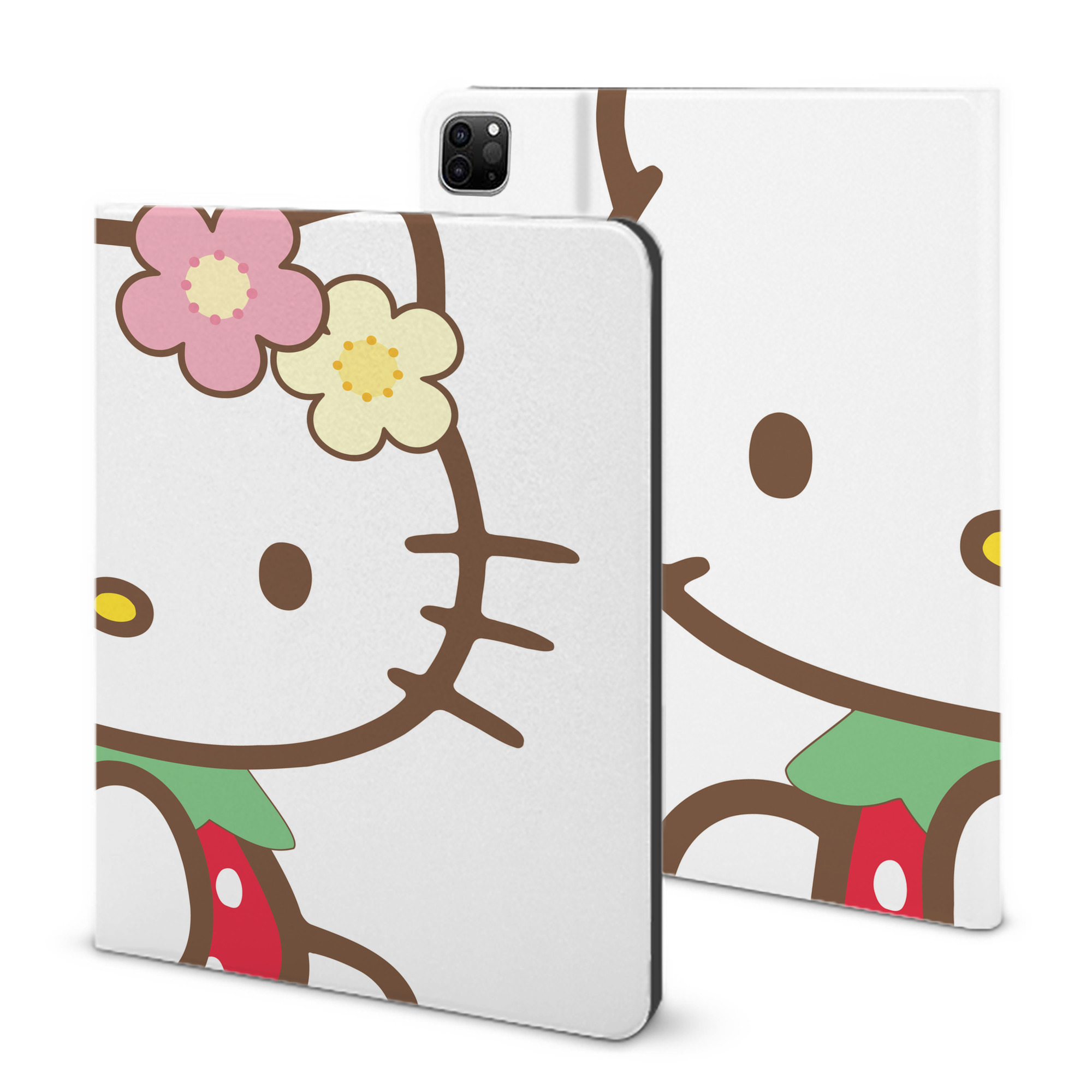 （画像用） Hello Kitty ハローキティ IPad ケース ブック型 PUレザー TPU 耐衝撃 軽量 薄型 ペン収納なし 全面保護 IPad 各モデル対応